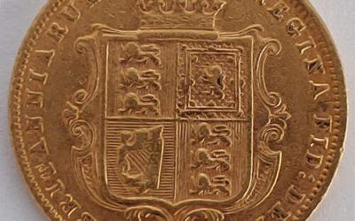 G.B./Colonial Canada F/VF 1875 QV Gold Half Sovereign .1177oz