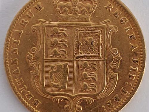 G.B./Colonial Canada F/VF 1875 QV Gold Half Sovereign .1177oz