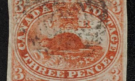 Canada #4 VF Used 1852 3d Beaver shade