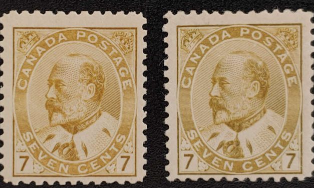 Canada #92 Never Hinged, 92ii Mint 1903 7c Edward shade duo