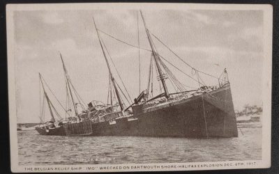 S.S. Imo Wrecked on Dartmouth Shore Unu Halifax Explosion Postcard