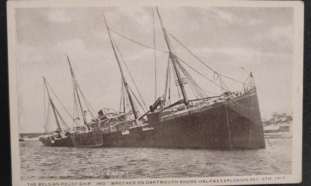 S.S. Imo Wrecked on Dartmouth Shore Unu Halifax Explosion Postcard