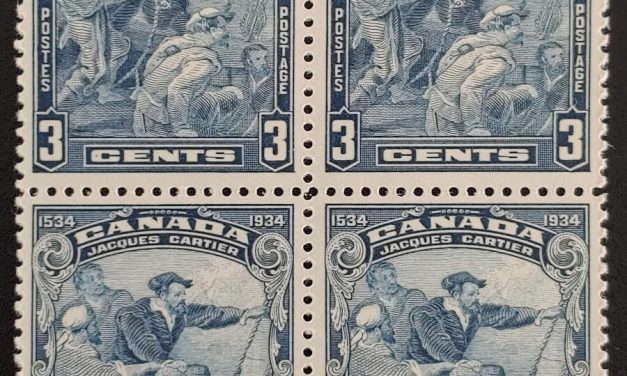 Canada #208ii F/VF Never Hinged Scarface Variety in Block (4)