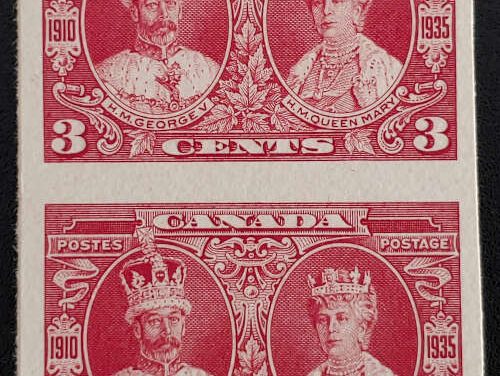 Canada #213P VF 1935 3c Vertical Plate Proof Pair, 200 made
