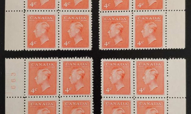 Canada #306 Fine+ Never Hinged 1951 4c Plate 6 Matched Set