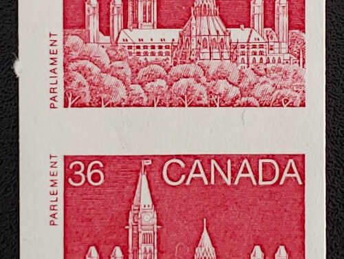 Canada #953a VFNH 1987 36c Parliament Imperforate Coil Pair