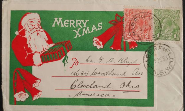 Australia 5 Dec 1933 3d H.M.A.S. Canberra Christmas Cover to USA