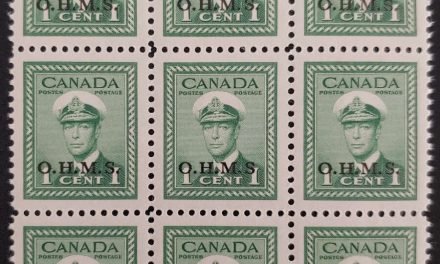 Canada #O1a VFNH 1c Missing Period Variety in Block (9)