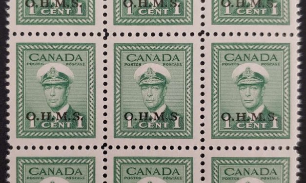 Canada #O1a VFNH 1c Missing Period Variety in Block (9)