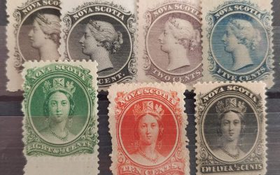 Nova Scotia #8-13 Fine+ Mint and Unu 1860 Set (7)