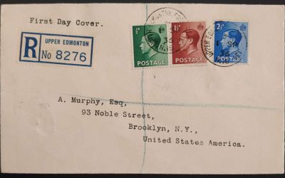 G.B. 1 Sep 1936 Registered Edward VIII FDC to U.S. (3)