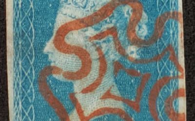 G.B. #2 F/VF Red M/C Used 1840 2d Blue position S-D
