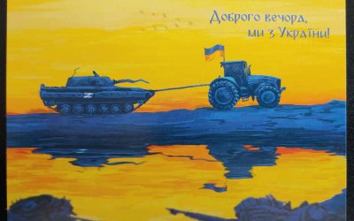 Good Evening, We are from Ukraine Unused colour Postcard*