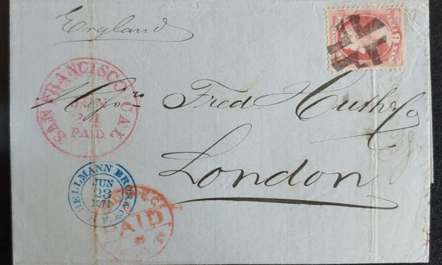 U.S.A. #137 23 Jun 1871 6c Hellmann Bros San Fran FLS to London