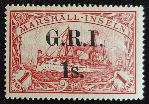 New Britain #12 F/VF Mint 1914 1S on 1Mk, 2022 APS Cert