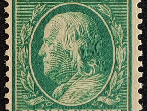U.S.A. #387 Never Hinged 1910 1c Franklin Coil