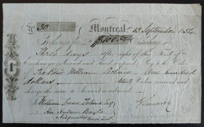 H.B.C. 13 Sep 1854 Simpson & Tolmie signed Promissory Note