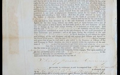 H.B.C. 11 Aug 1856 Robert Stevenson 8.25×13″ Bi-folio Contract