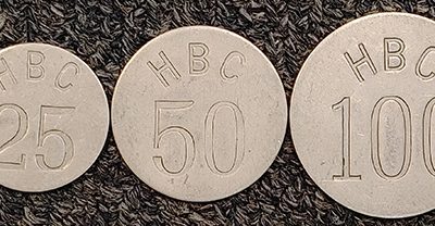 H.B.C. Unc 1946 Eastern Arctic Aluminum Token Set (6)