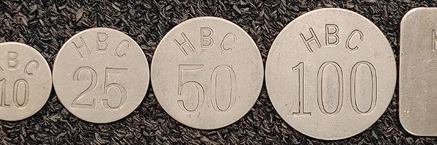 H.B.C. Unc 1946 Eastern Arctic Aluminum Token Set (6)