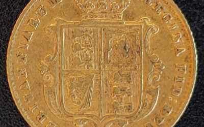 G.B./Colonial Canada VF 1864 QV Shield Gold Half Sovereign .1177 oz