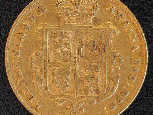 G.B./Colonial Canada VF 1864 QV Shield Gold Half Sovereign .1177 oz