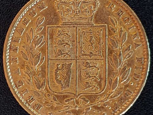 G.B./Colonial Canada F/VF 1862 QV Shield Gold Sovereign .2355 oz