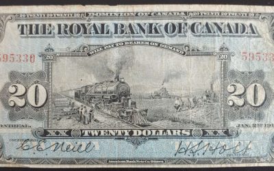 Royal Bank of Canada Fine+ 1913 $20 Train Banknote