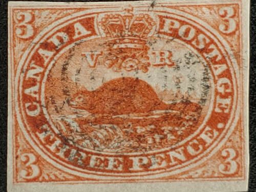 Canada #4 VF Used 1852 3d Beaver