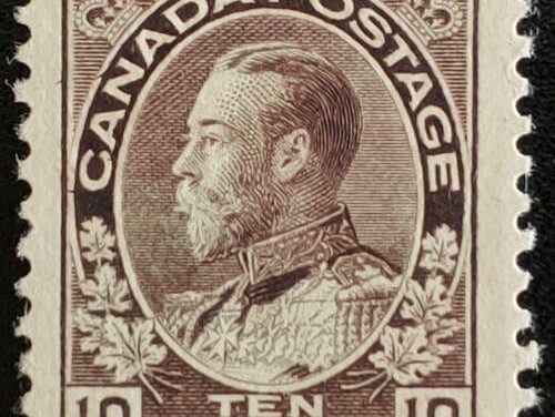 Canada #116 XF Mint HR 1912 10c Plum Admiral