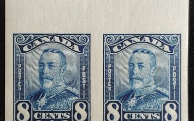 Canada #154a VFNH 1928 8c George V Imperforate Pair