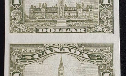Canada #159a VF Mint one NH 1929 $1 Parliament Imperf Pair