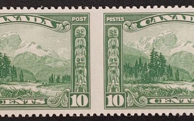 Canada #155b VFNH 1928 10c Perf by Imperf Pair, 250 made
