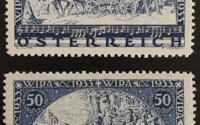 Austria #B110, B110 VF Mint 1933 regular and granite paper duo