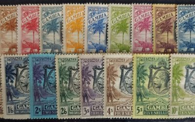 Gambia #102/120, 122 Mint 1922/1927 Elephants (18)