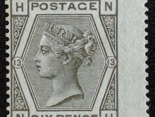 G.B. #62 Fine Unused 1872/80 6d QV plate 13