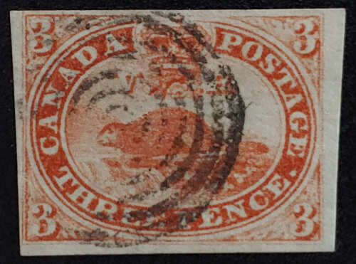 Canada #4d F/VF Used 1852 3d Thin Paper