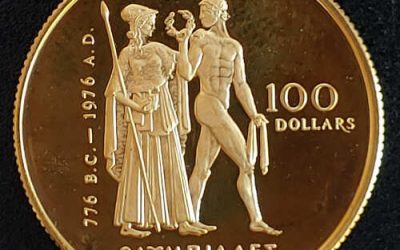 Canada Proof 1976 22k Olympic $100 Gold .500oz ASW