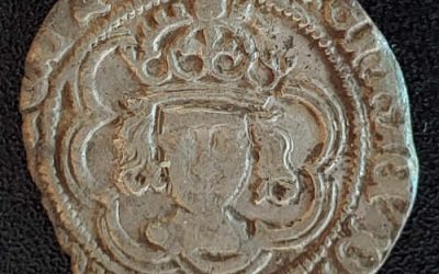 Henry VII 1485-1509 19mm 1.46gm Canterbury Silver Half Groat