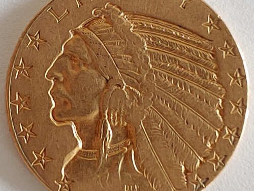 U.S.A. VF+ 1911 Indian Head $5 Gold .24187oz