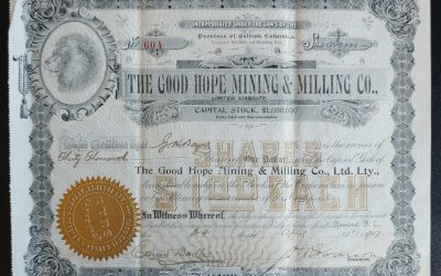 Rossland, Good Hope Mining & Milling 24 Apr 1907 Share Certificate