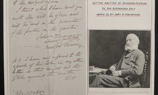28 Sep 1890 Sandford Fleming signed letter on Wellburn page