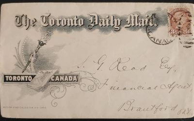 Toronto Daily Mail 21 Feb 1895 3c SQ Cover, ex Brigham