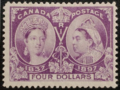 Canada #64 Fresh and Fine Mint HR 1897 $4 Jubilee $1200