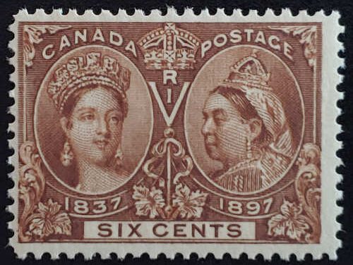 Canada #55 Fine Never Hinged 1897 6c Jubilee