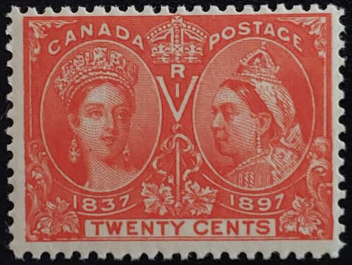 Canada #59 Fine Never Hinged 1897 20c Jubilee, Dot and Dash LL