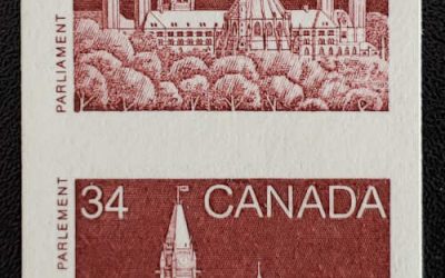 Canada #852a VFNH 1985 34c Parliament Imperforate Coil Pair