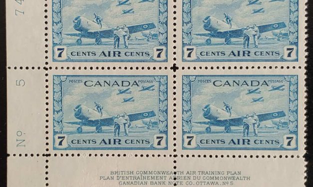 Canada #C8 VFNH 1942/43 7c LL PL 5 Block, fp on one (4)