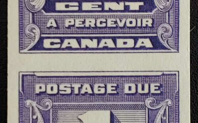 Canada #J11a VFNH 1934 1c Postage Due Imperforate Pair