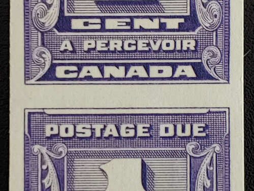 Canada #J11a VFNH 1934 1c Postage Due Imperforate Pair